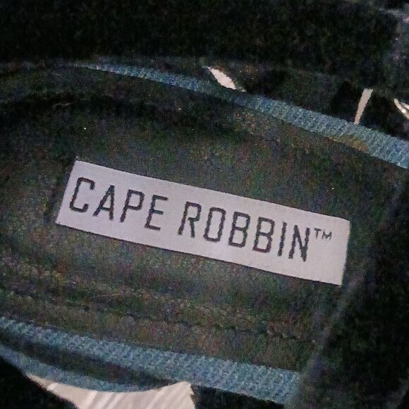 Cape Robbin Denim Black Peep Toe Ankle Straps Heels NWOT Sz 8 - Picture 6 of 8